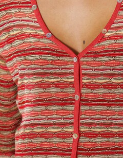 Narrow cardigan with multicoloured stripe pattern thumbnail 6