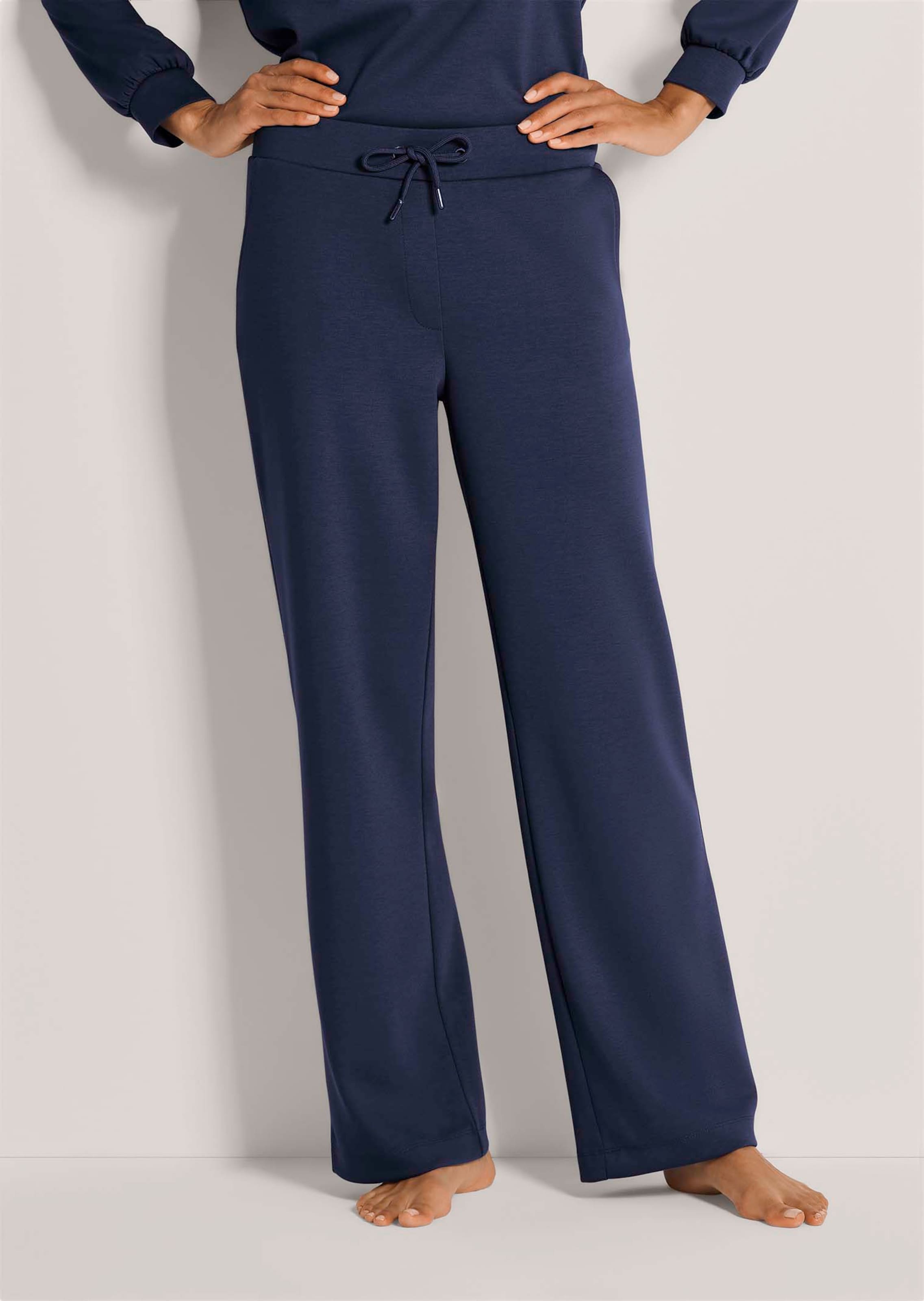 Vrijetijdsbroek van gladde doubleface stof