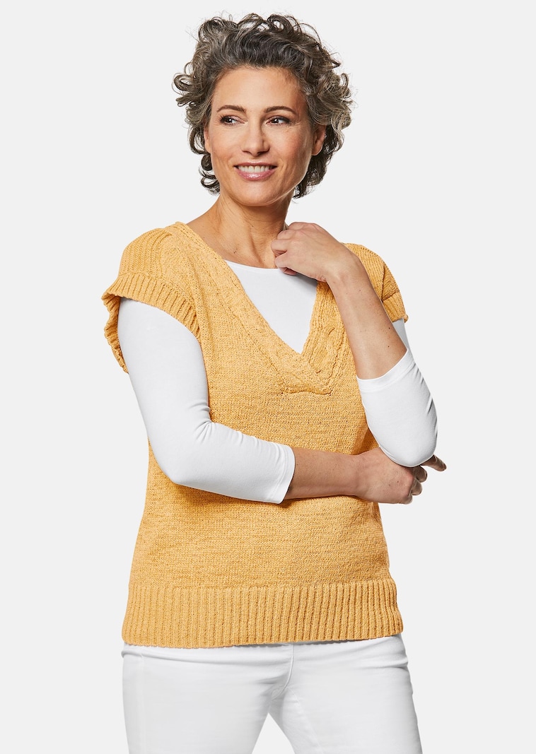 Comfortabele slip-over met modieuze hals