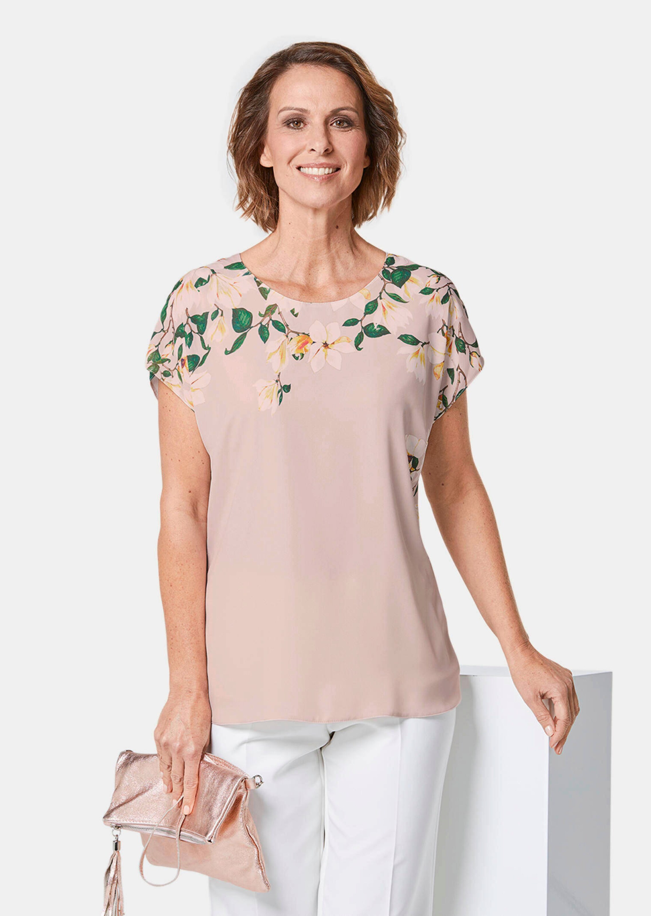 Luchtige blouse van chiffon met een bloemenprint thumbnail 4