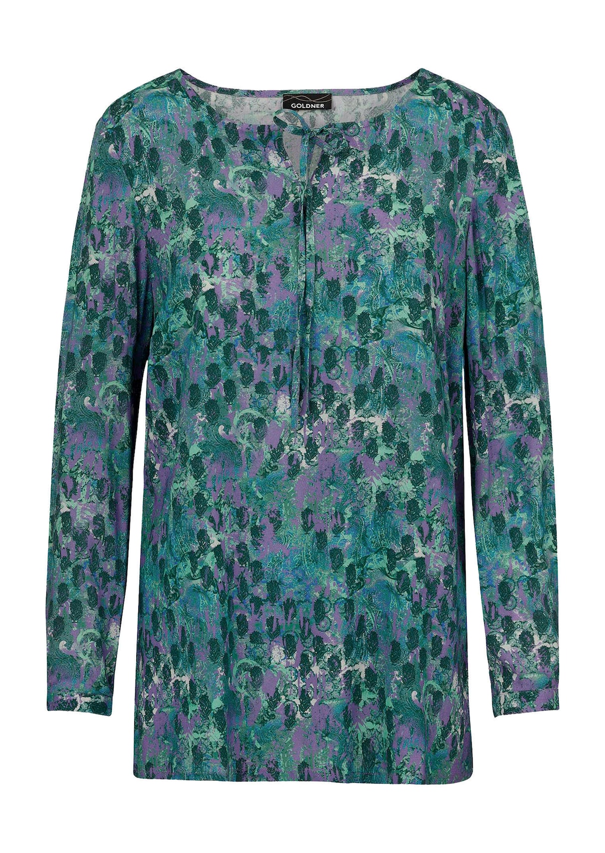 Viscose blouse met ronde hals en strikceintuurtje