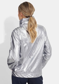 Zilverkleurig glanzende blousonjas thumbnail 2