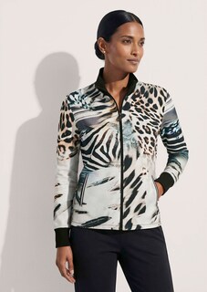 Sweatjack met opstaande kraag en animalprint thumbnail 2