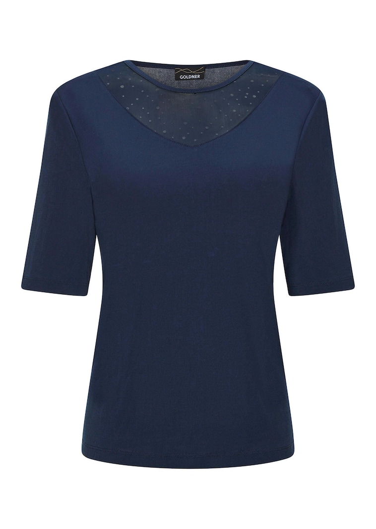 T-shirt en jersey avec empiècement en tissu filet