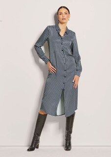 Hemdblusenkleid in bedruckter Satin-Qualität thumbnail 2