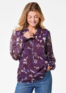 Chiffonbluse mit Gummibündchen thumbnail 1