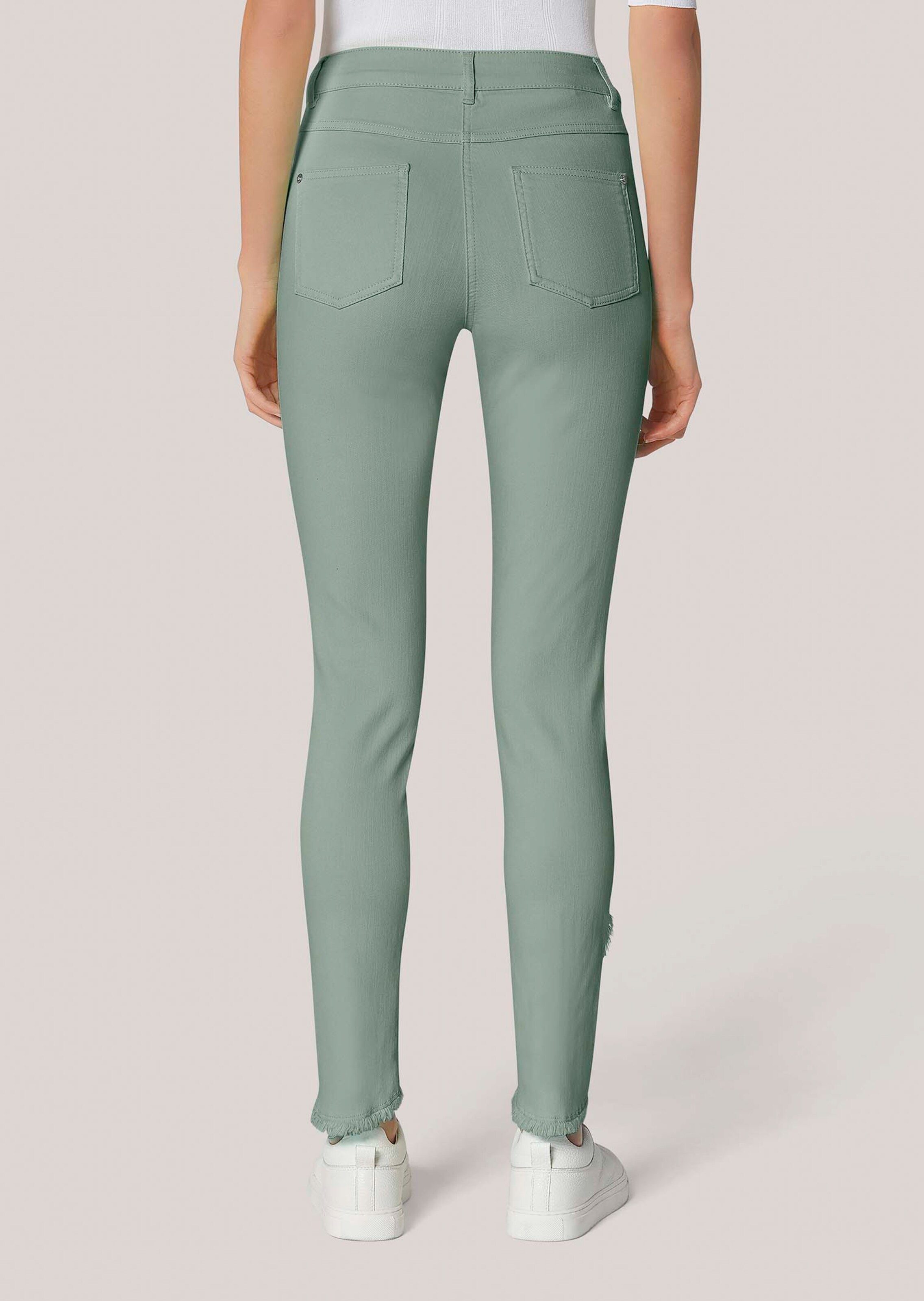 Slim-fit jeans with frayed hem thumbnail 4