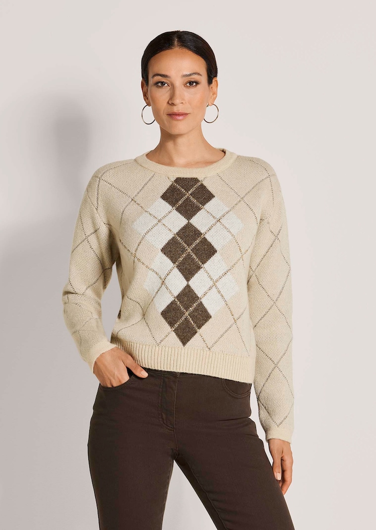 Jumper with argyle pattern