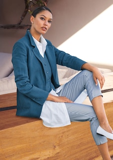Leinenblazer in Boxy-Form thumbnail 1