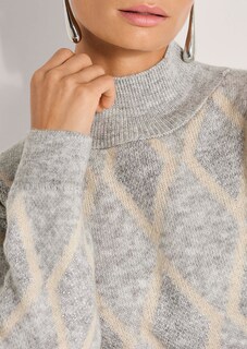 Glitzernder Pullover mit Rauten-Muster thumbnail 6