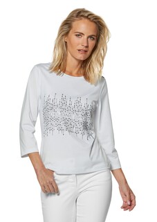 Shirt mit Glitzerprint und Zierknopfleiste thumbnail 2