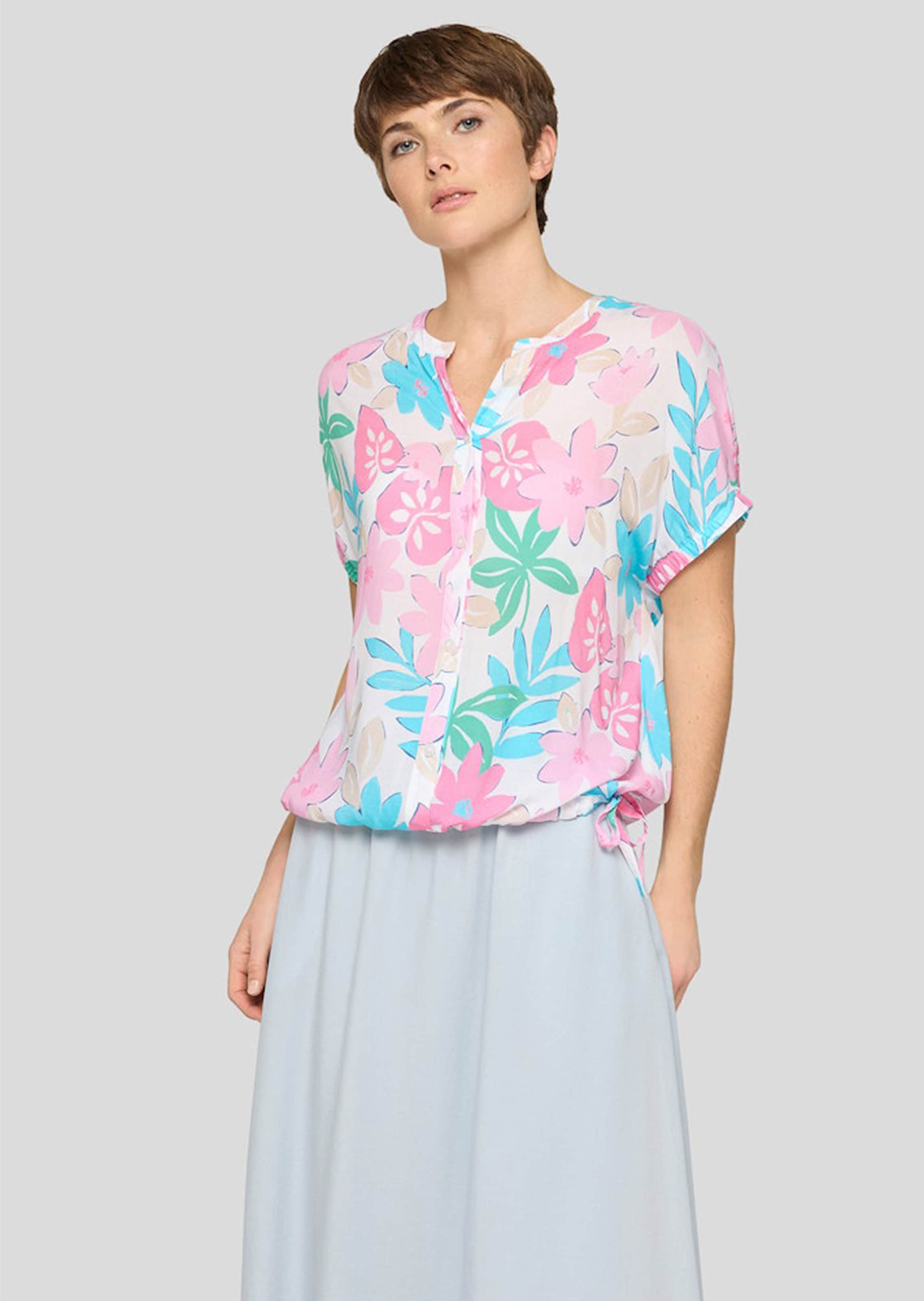 Sommerbluse mit Tunnelzug am Saum