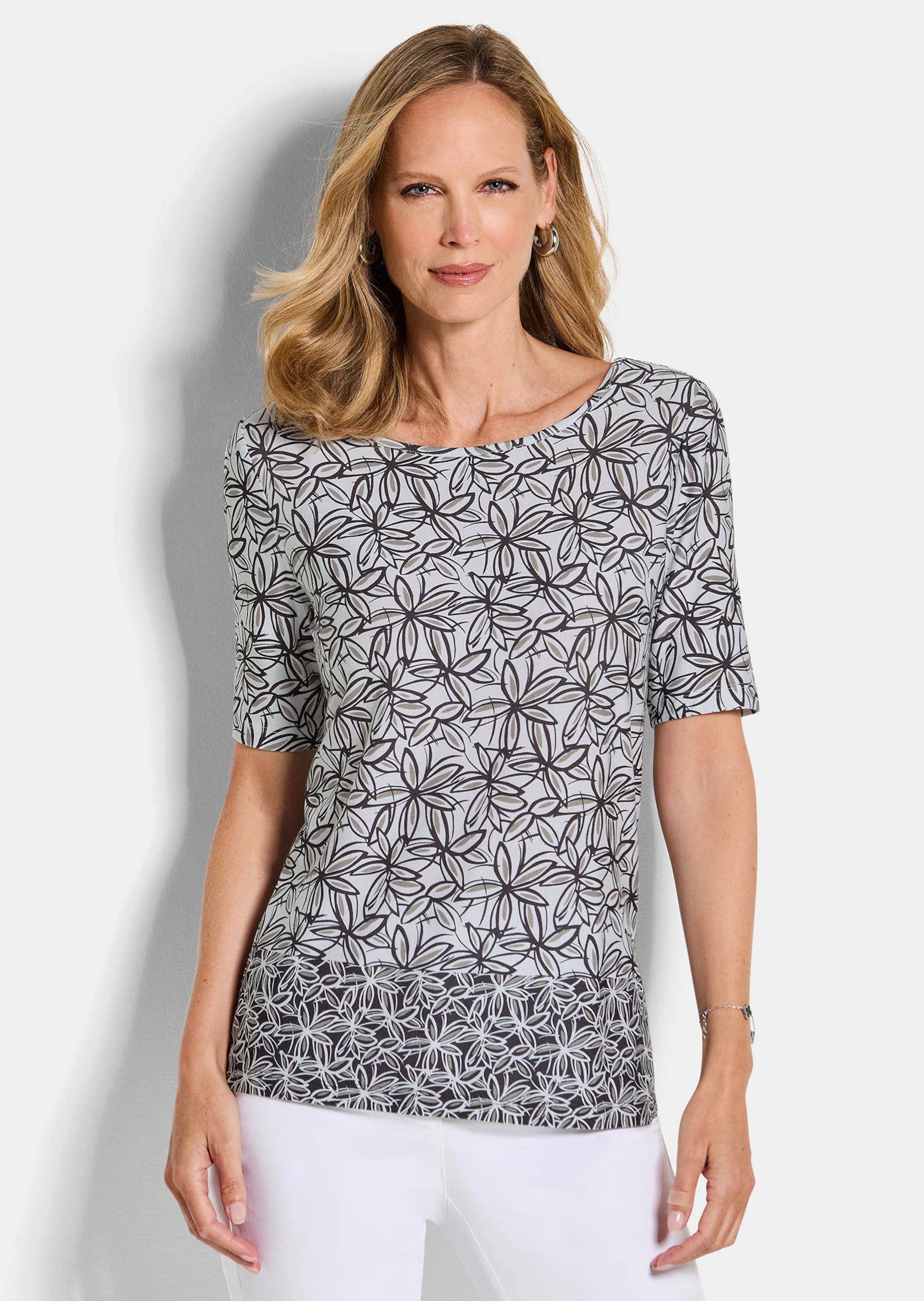 Jersey shirt met bloemenprint