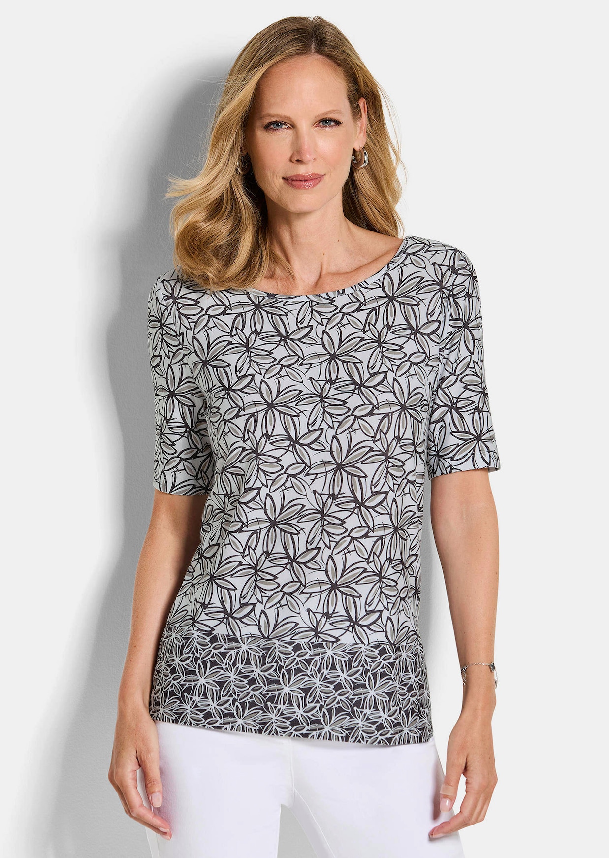 Jersey-Shirt mit Blumenprint