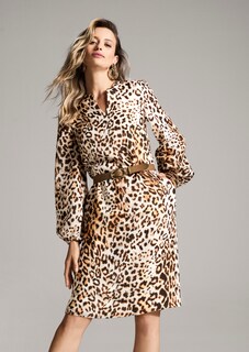 Leo-Kleid mit Leinenanteil thumbnail 1