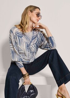 Kaschmirpullover mit Blätterprint thumbnail 5