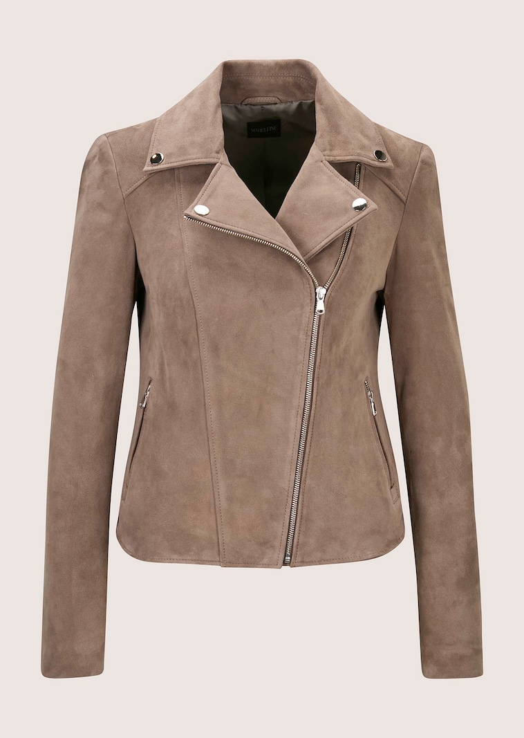 Bikerjacke aus Ziegenveloursleder