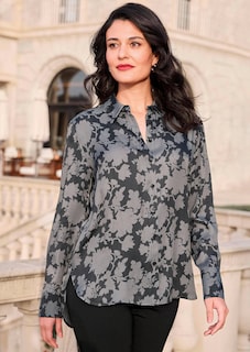 Satin-Bluse mit Blumenmuster thumbnail 1