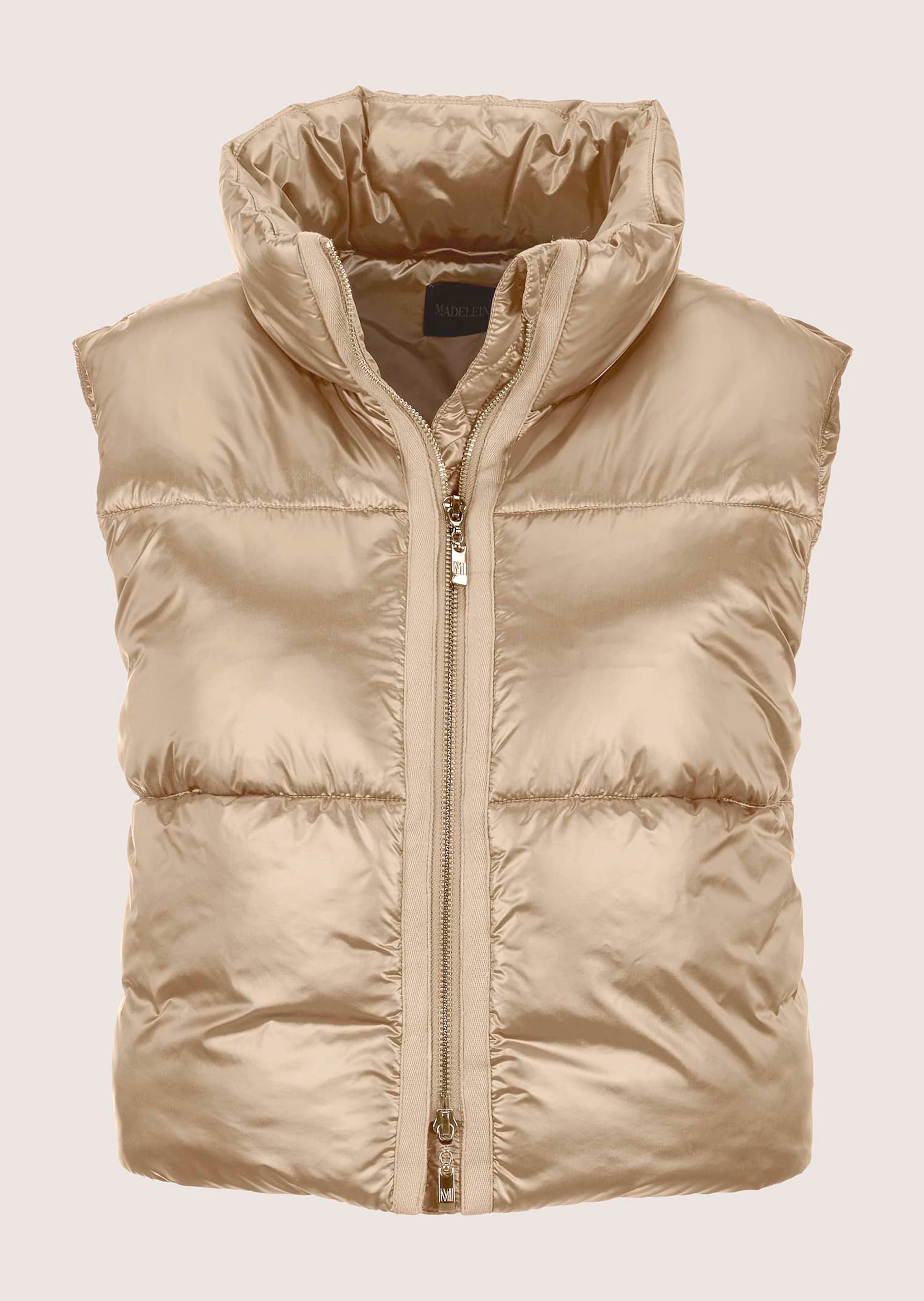 Cropped quilted gilet with metallic effect
