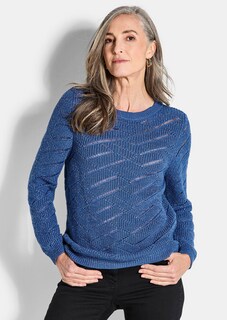 Pullover met ajour en ribtricot thumbnail 1