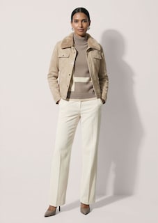 Jacke in Veloursoptik mit abnehmbarem Fellkragen thumbnail 3