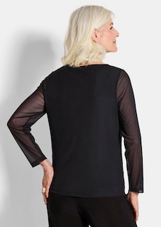 T-shirt en tissu filet orné de pierres scintillantes thumbnail 3