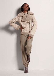 Biker-Jacke in Lammfell-Optik thumbnail 3