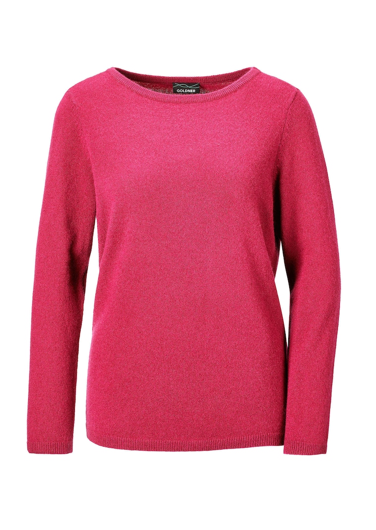 Kaschmirpullover mit U-Boot Ausschnitt