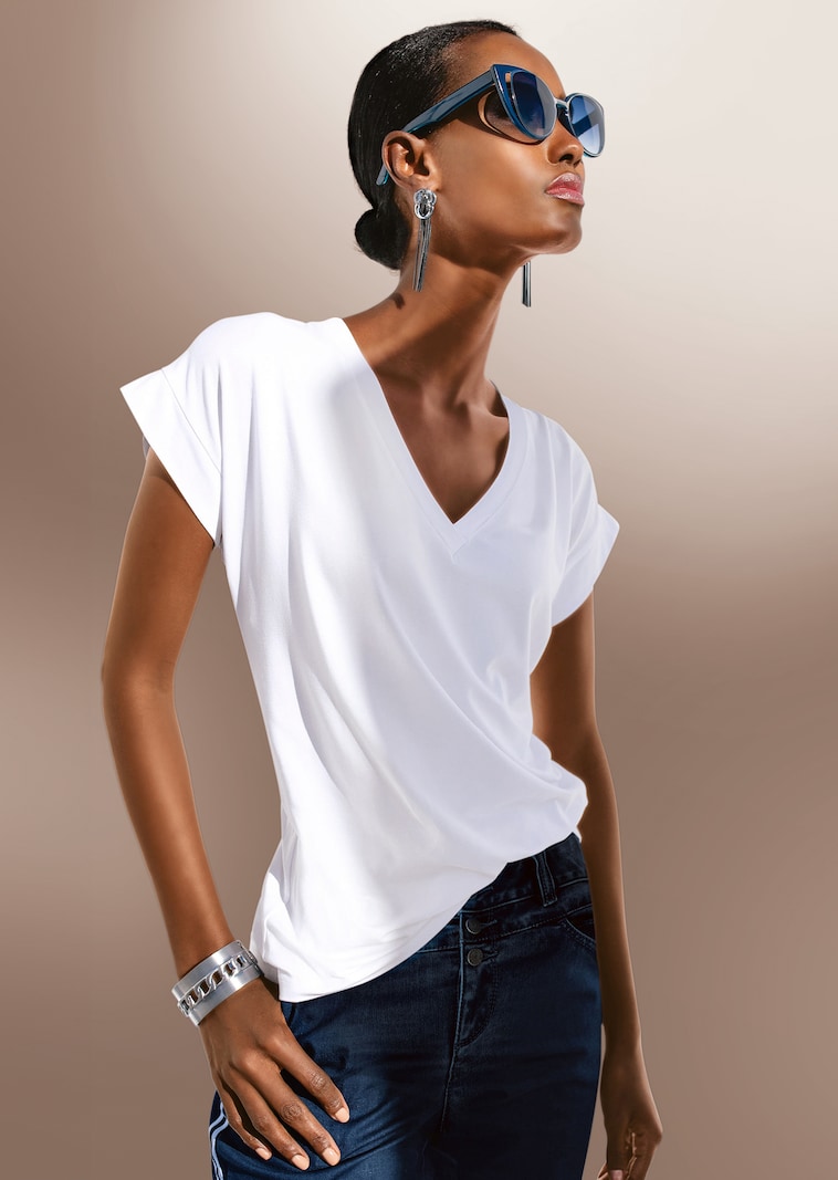 T-shirt décontracté à encolure en V