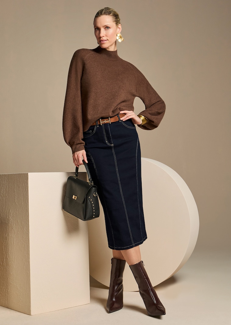 Jeansrok in een lang koker model