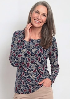T-shirt à manches longues avec motif cachemire thumbnail 7