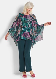 Blusenshirt mit Überwurf aus Chiffon thumbnail 2