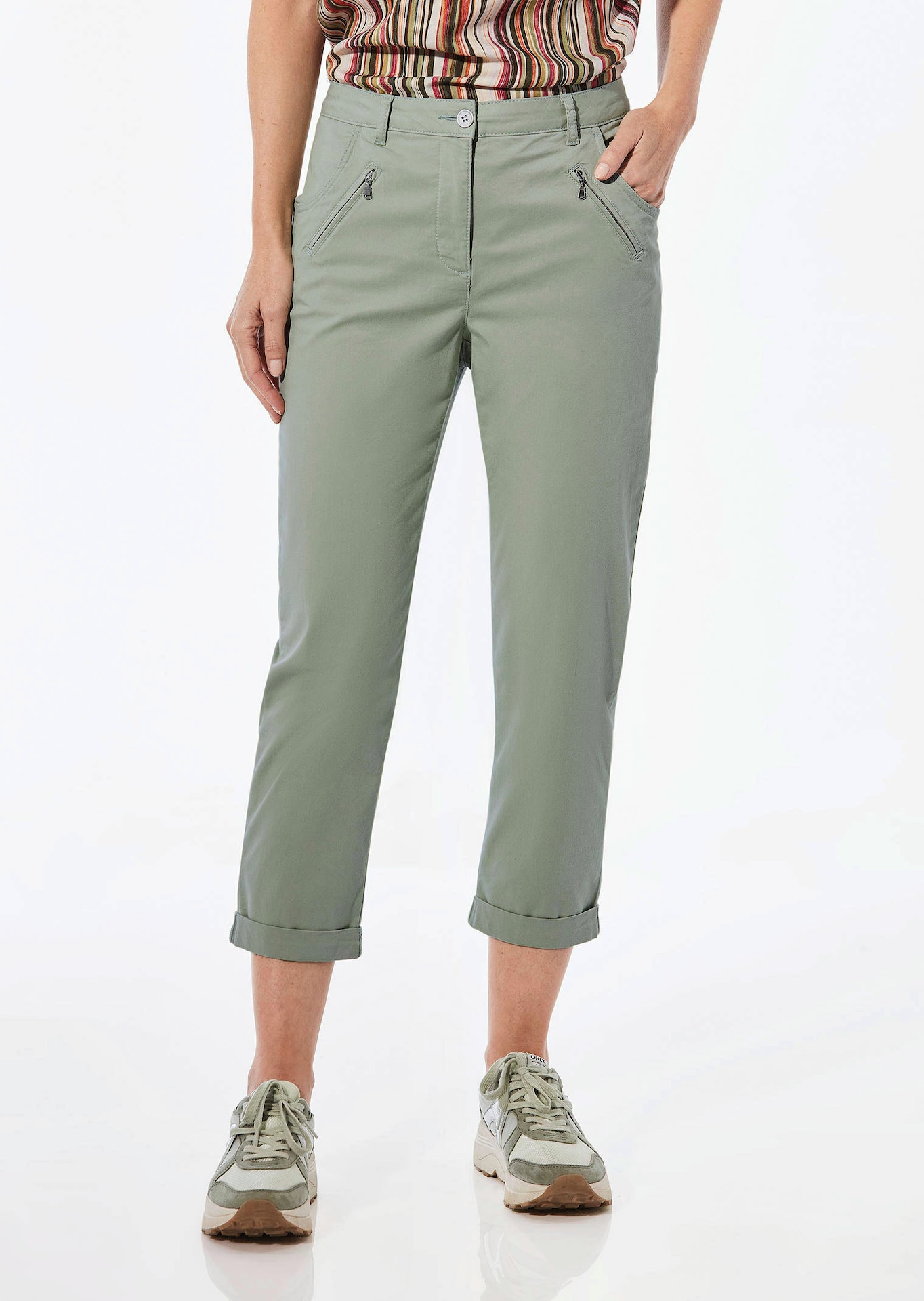 Pantalon chino LOUISA ultra-doux, en longueur cheville