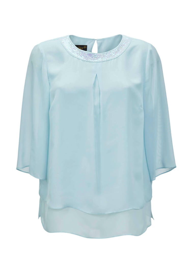 Luftige Chiffonbluse mit Pailletten
