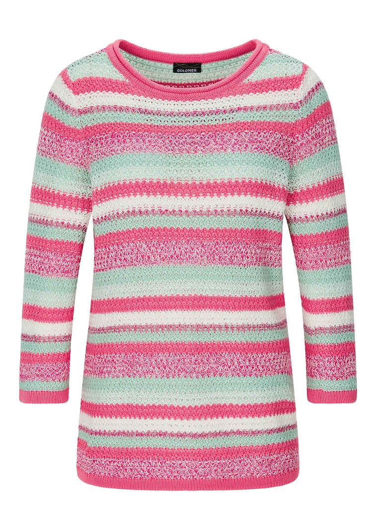 Ringelpullover mit U-Boot-Ausschnitt