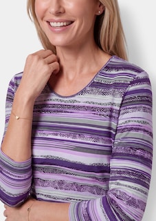 T-shirt rayé en doux mélange de coton thumbnail 5