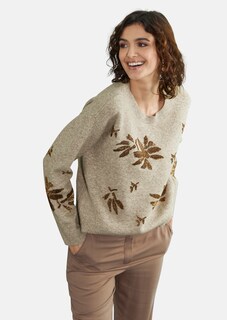 Legerer Pullover mit Zierperlen-Applikation thumbnail 3