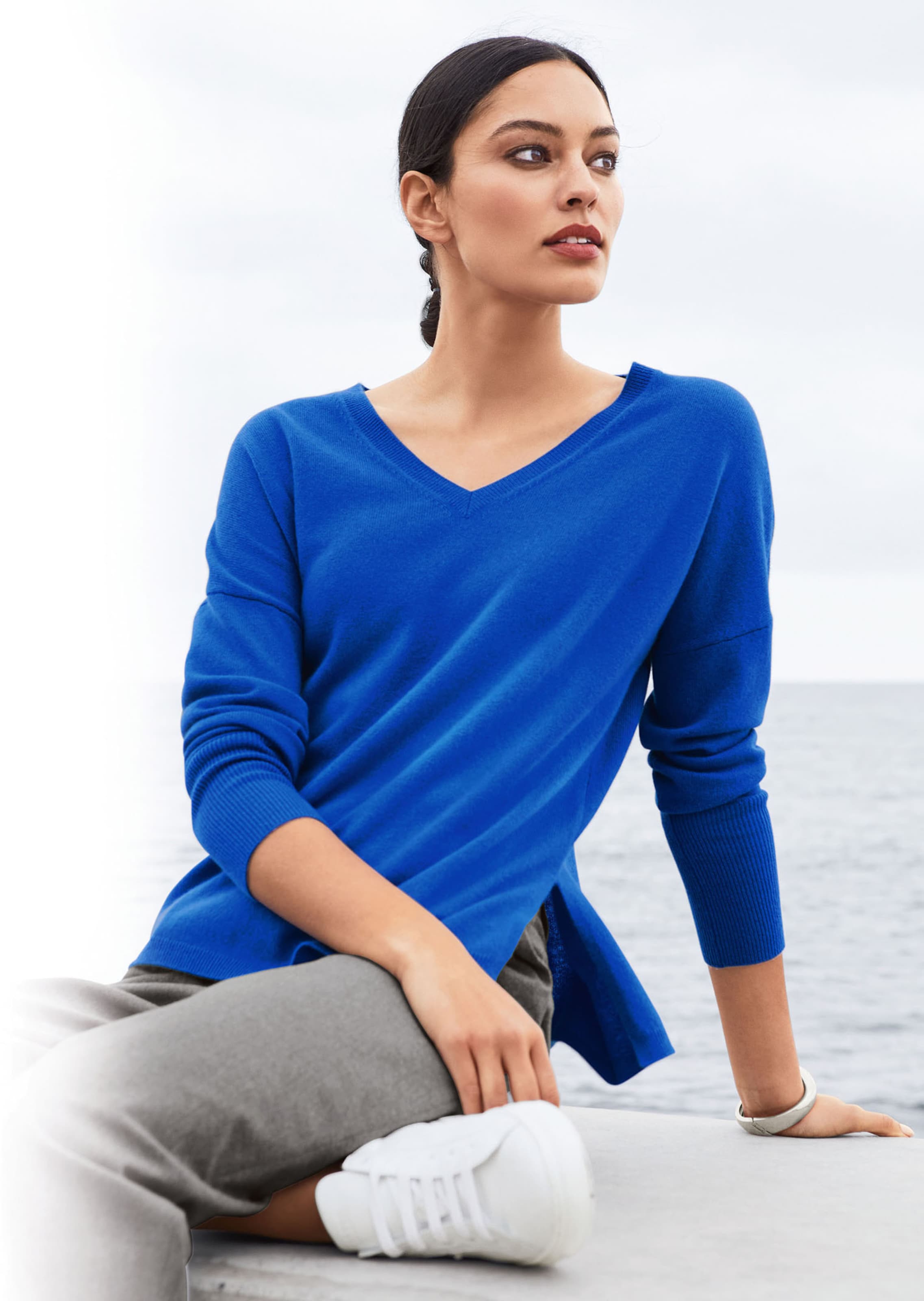 Pull à encolure en V en cachemire