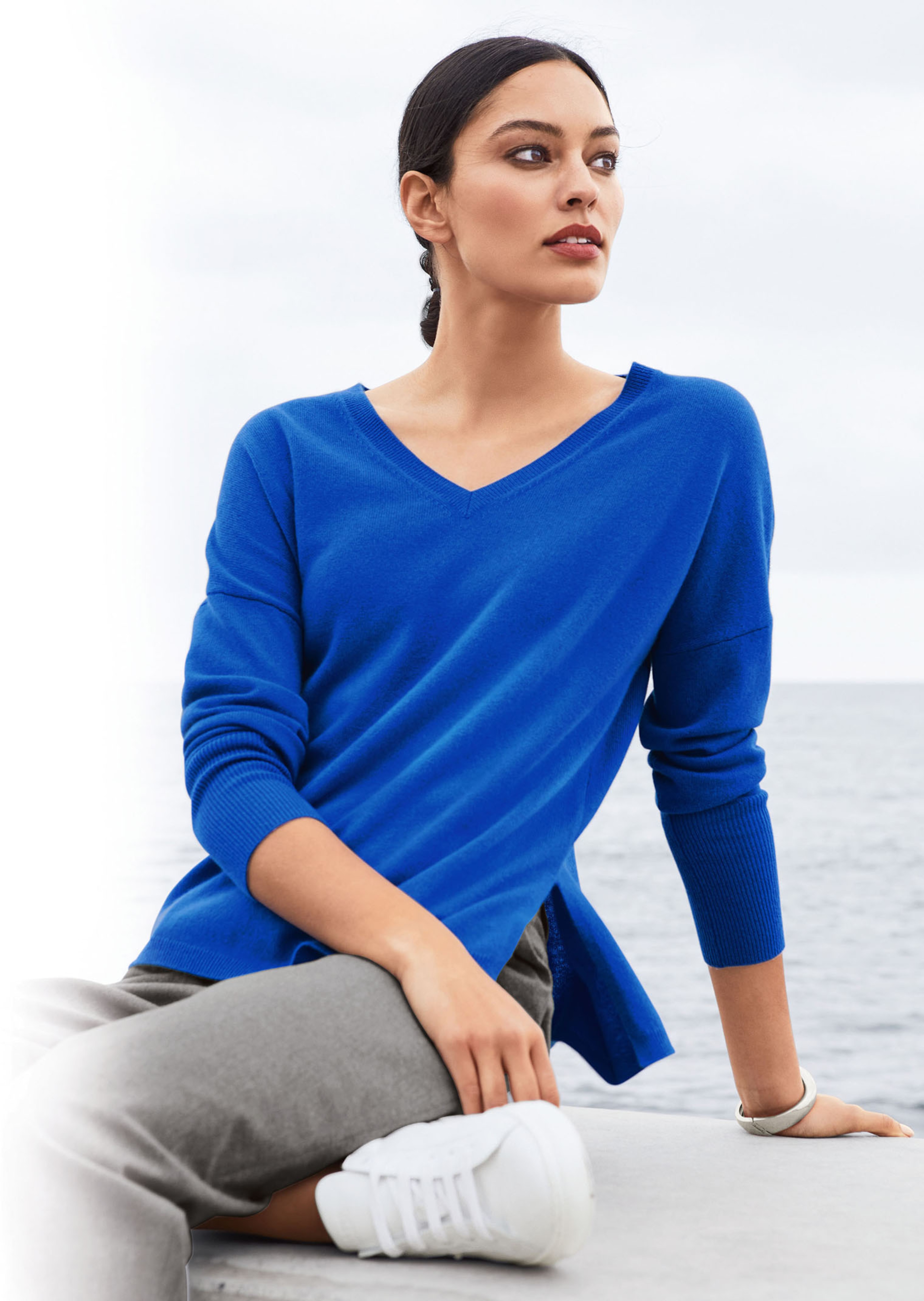 Pull à encolure en V en cachemire