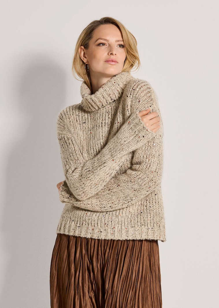 Pull à col roulé avec paillettes