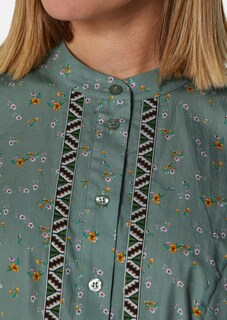 Bluse mit Milles-fleurs-Print und kurzen Puffärmeln thumbnail 6