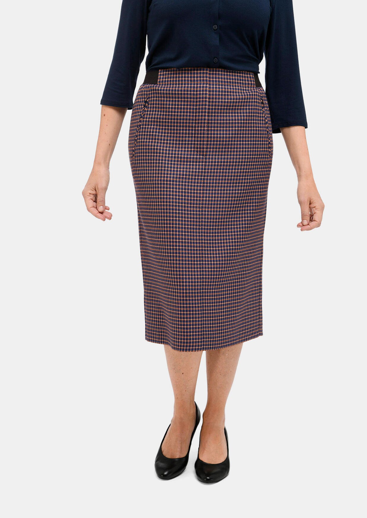 Geruite rok met elastische tailleband