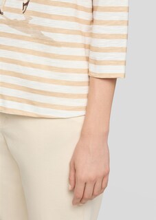 Gestreept shirt van katoen met motiefprint thumbnail 5