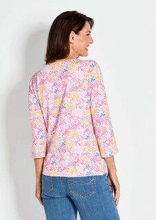 Gedessineerd shirt met veelkleurige print allover thumbnail 3
