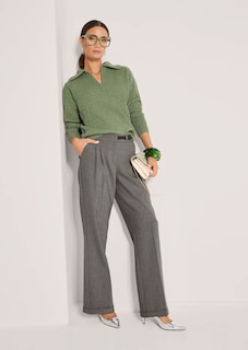 Schimmernder Pullover mit Polo-Kragen thumbnail 5