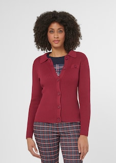 Long-sleeved rib-knit cardigan thumbnail 2