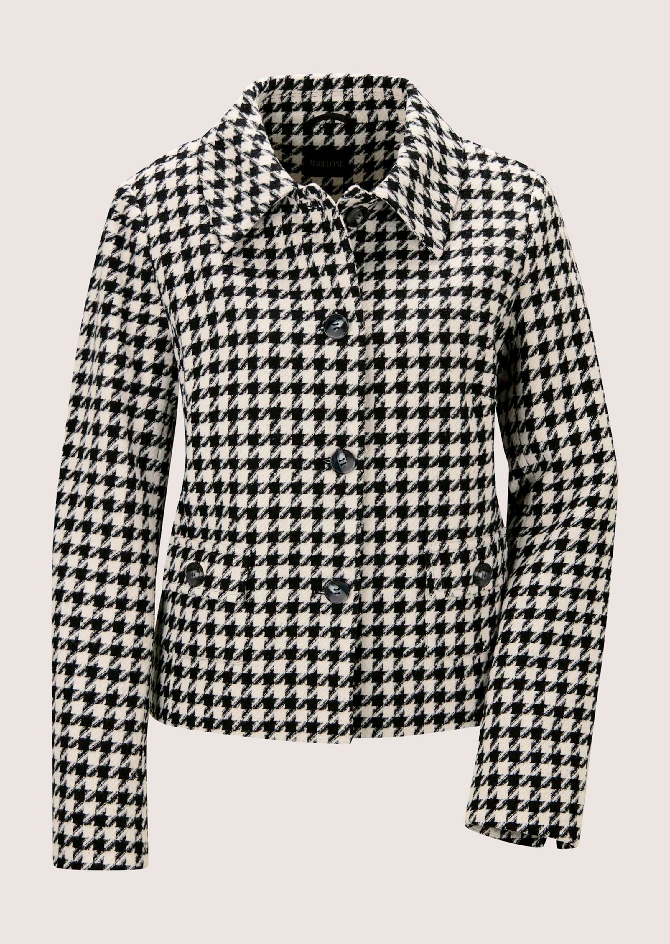 Korte blazer met pied-de-poule-motief
