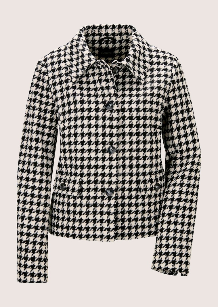 Korte blazer met pied-de-poule-motief