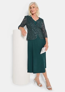Robe avec veste en dentelle et paillettes thumbnail 4