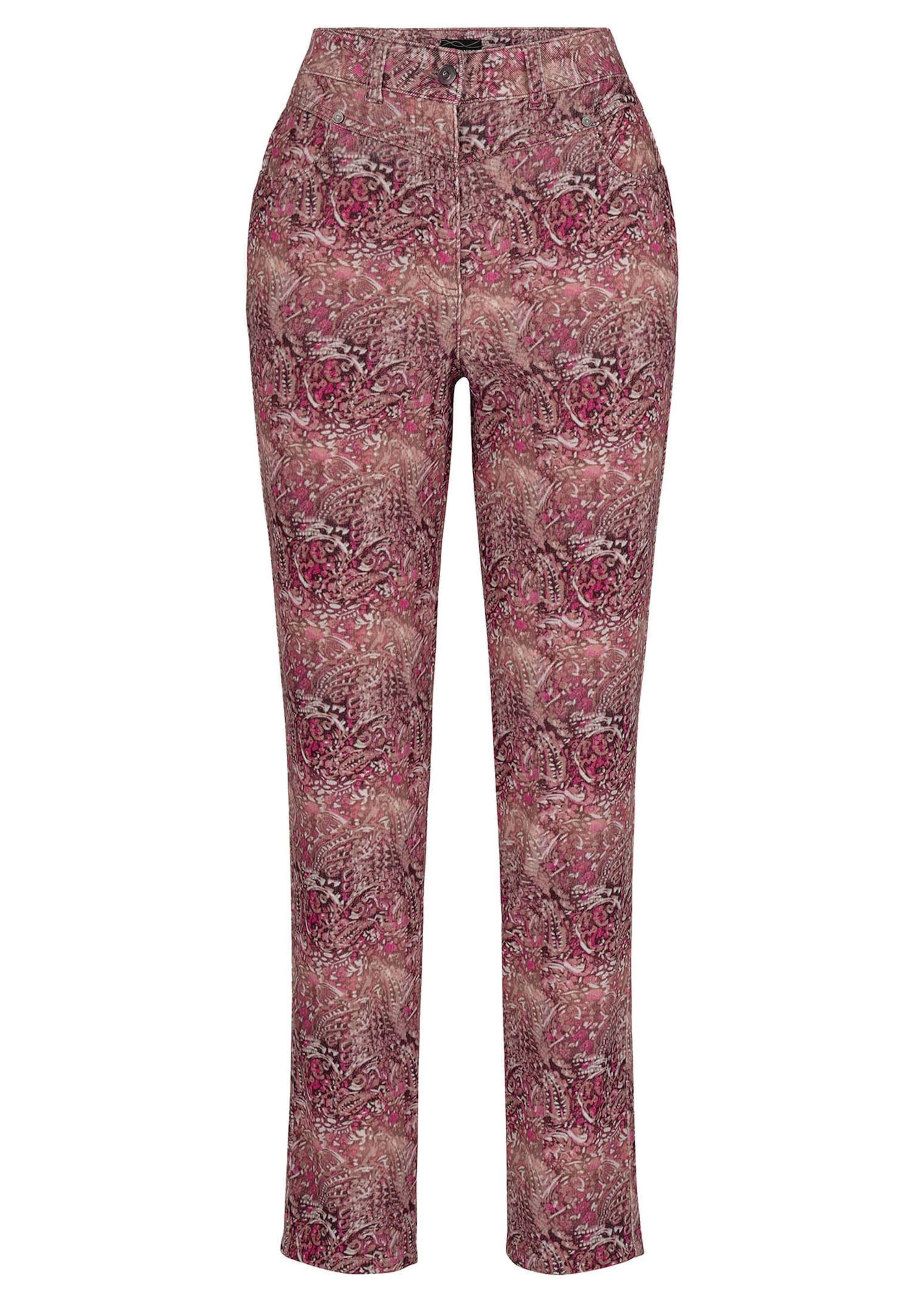 Pantalon en velours côtelé LOUISA à motif cachemire